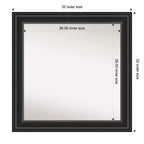 32" x 32" Non-Beveled Black Bathroom Wall Mirror