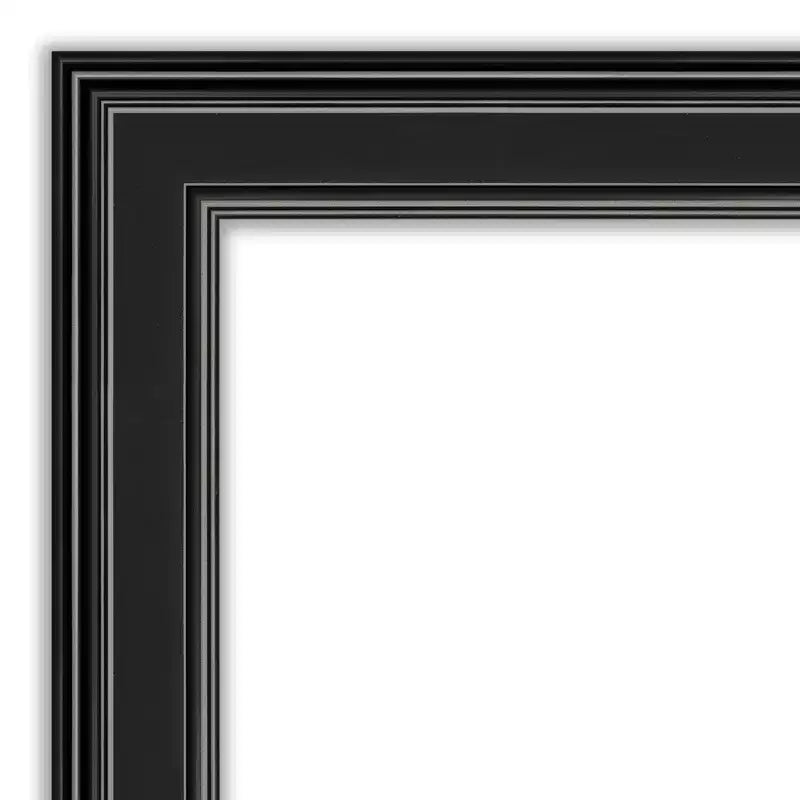 32" x 32" Non-Beveled Black Bathroom Wall Mirror