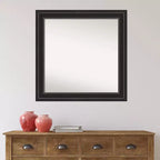 32" x 32" Non-Beveled Black Bathroom Wall Mirror