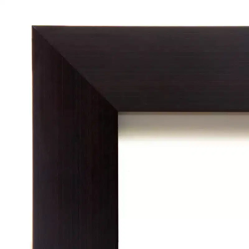 24" x 30" Non-Beveled Espresso Wood Wall Mirror -: Modern Rectangular Vanity, Includes Mount Hardware