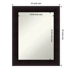 24" x 30" Non-Beveled Espresso Wood Wall Mirror -: Modern Rectangular Vanity, Includes Mount Hardware