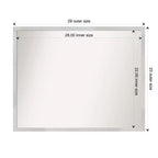 30" x 24" Non-Beveled Silver Wood Bathroom Wall Mirror -: Modern Rectangle, Wall Mount