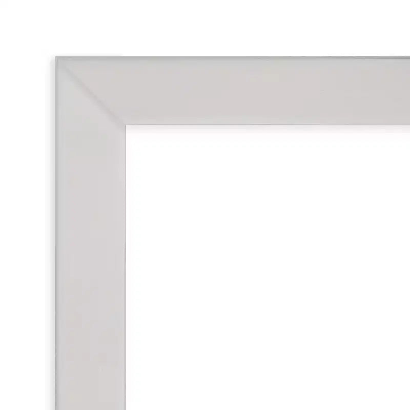 30" x 24" Non-Beveled Silver Wood Bathroom Wall Mirror -: Modern Rectangle, Wall Mount