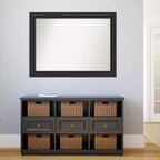 44" x 33" Non-Beveled Black Wall Mirror -: Modern Rectangle, Polystyrene Frame, Includes Mount Hardware
