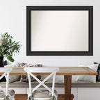 44" x 33" Non-Beveled Black Wall Mirror -: Modern Rectangle, Polystyrene Frame, Includes Mount Hardware