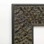 23" x 29" Non-Beveled Embossed Black Wood Wall Mirror