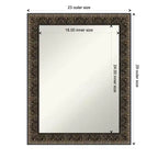 23" x 29" Non-Beveled Embossed Black Wood Wall Mirror