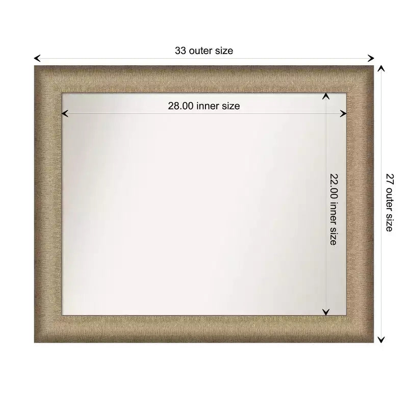 33" x 27" Bathroom Wall Mirror Brushed Bronze -: Polystyrene Frame, Wall Mount