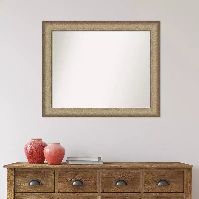 33" x 27" Bathroom Wall Mirror Brushed Bronze -: Polystyrene Frame, Wall Mount