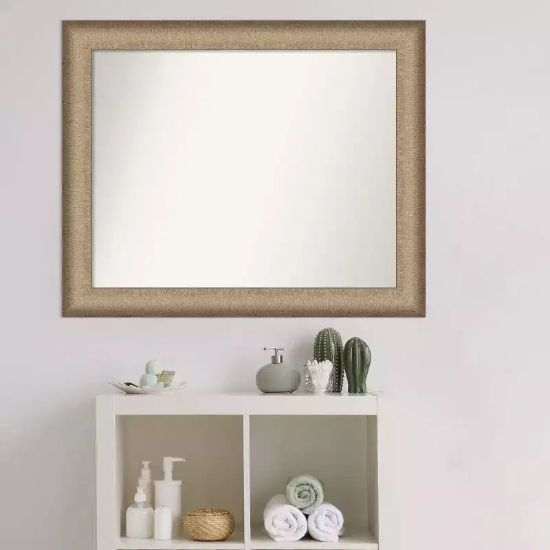 33" x 27" Bathroom Wall Mirror Brushed Bronze -: Polystyrene Frame, Wall Mount