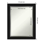 24" x 30" Non-Beveled Black Silver Wall Mirror -: Modern Rectangular Vanity Decor