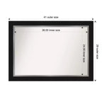 42" x 30" Non-Beveled Bathroom Wall Mirror Black -: Modern Rectangle, Wall Mount
