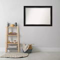 42" x 30" Non-Beveled Bathroom Wall Mirror Black -: Modern Rectangle, Wall Mount