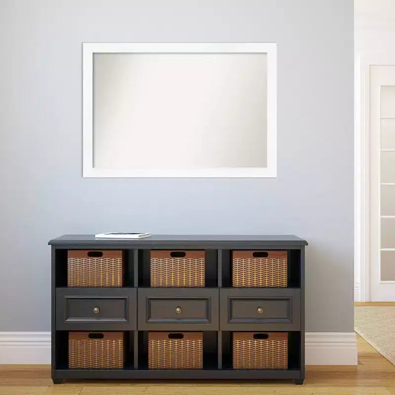 39" x 27" Non-Beveled Narrow Wall Mirror -: Modern Style, Polystyrene Frame, Includes Mount Hardware