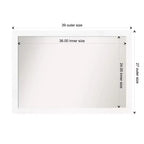 39" x 27" Non-Beveled Narrow Wall Mirror -: Modern Style, Polystyrene Frame, Includes Mount Hardware