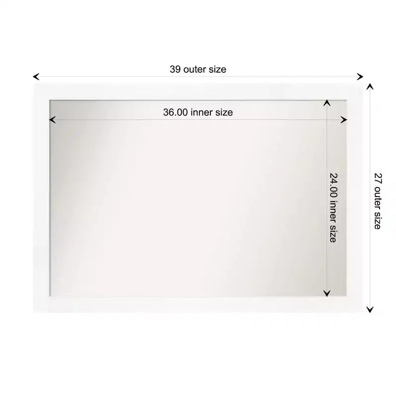 39" x 27" Non-Beveled Narrow Wall Mirror -: Modern Style, Polystyrene Frame, Includes Mount Hardware