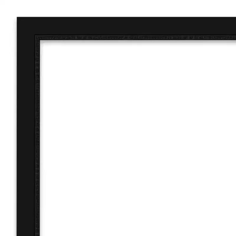 30" x 24" Non-Beveled Narrow Bathroom Wall Mirror Black -: Includes Mounting Hardware, Polystyrene Frame