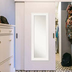 20" x 54" Non-Beveled White Full Length on The Door Mirror -: Polystyrene Frame, Includes Mounting Hardware