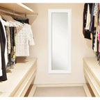 20" x 54" Non-Beveled White Full Length on The Door Mirror -: Polystyrene Frame, Includes Mounting Hardware
