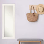 20" x 54" Non-Beveled White Full Length on The Door Mirror -: Polystyrene Frame, Includes Mounting Hardware