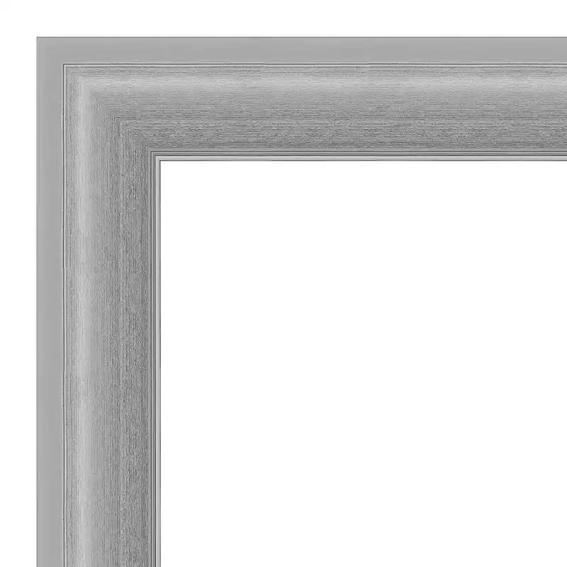 31" x 31" Non-Beveled Polished Nickel Wall Mirror, Square Framed, Modern Decor