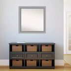 31" x 31" Non-Beveled Polished Nickel Wall Mirror, Square Framed, Modern Decor