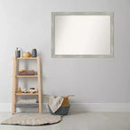 42" x 31" Non-Beveled Narrow Bathroom Wall Mirror Gray Wash -: Wall Mounted, Polystyrene Frame