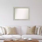 32" x 26" Silver Patina Wall Mirror: Modern Rectangle, Includes Mounting Hardware