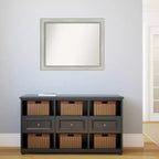32" x 26" Silver Patina Wall Mirror: Modern Rectangle, Includes Mounting Hardware