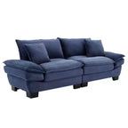 Stylish Corduroy Deep Seat Sofa: Loveseat Size with Pillows and Sleeper Function