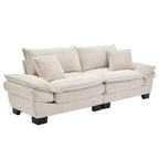 Stylish Corduroy Deep Seat Sofa: Loveseat Size with Pillows and Sleeper Function
