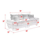 Stylish Corduroy Deep Seat Sofa: Loveseat Size with Pillows and Sleeper Function