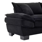 Stylish Corduroy Deep Seat Sofa: Loveseat Size with Pillows and Sleeper Function
