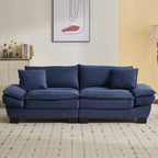 Stylish Corduroy Deep Seat Sofa: Loveseat Size with Pillows and Sleeper Function