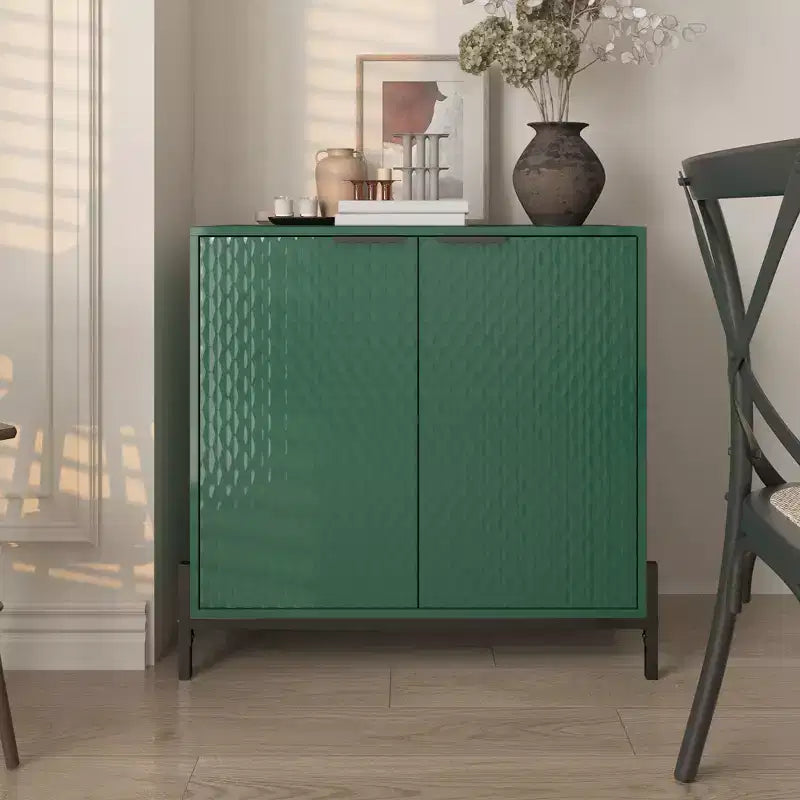 31.5 in. 2-Door Wooden Accent Decorative Storage Cabinet with 3 Adjustable Shelf