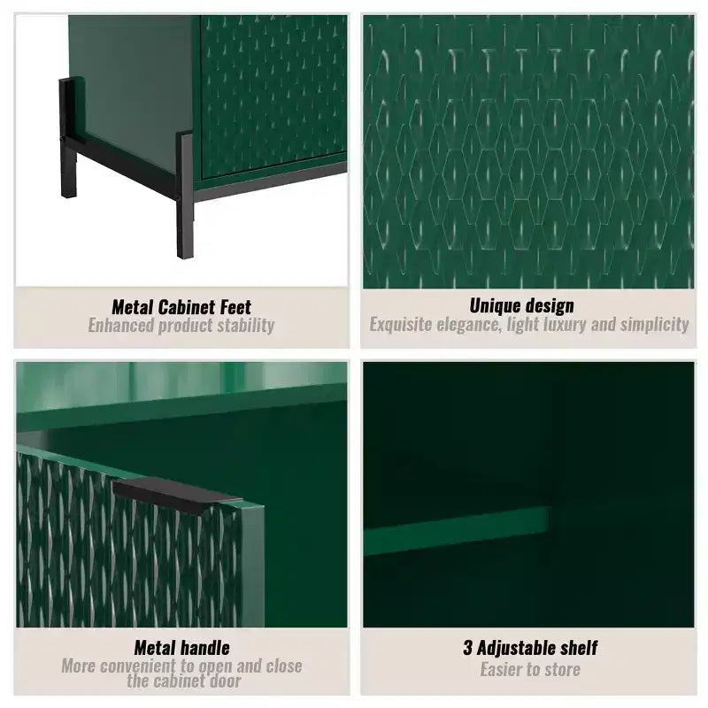 31.5 in. 2-Door Wooden Accent Decorative Storage Cabinet with 3 Adjustable Shelf