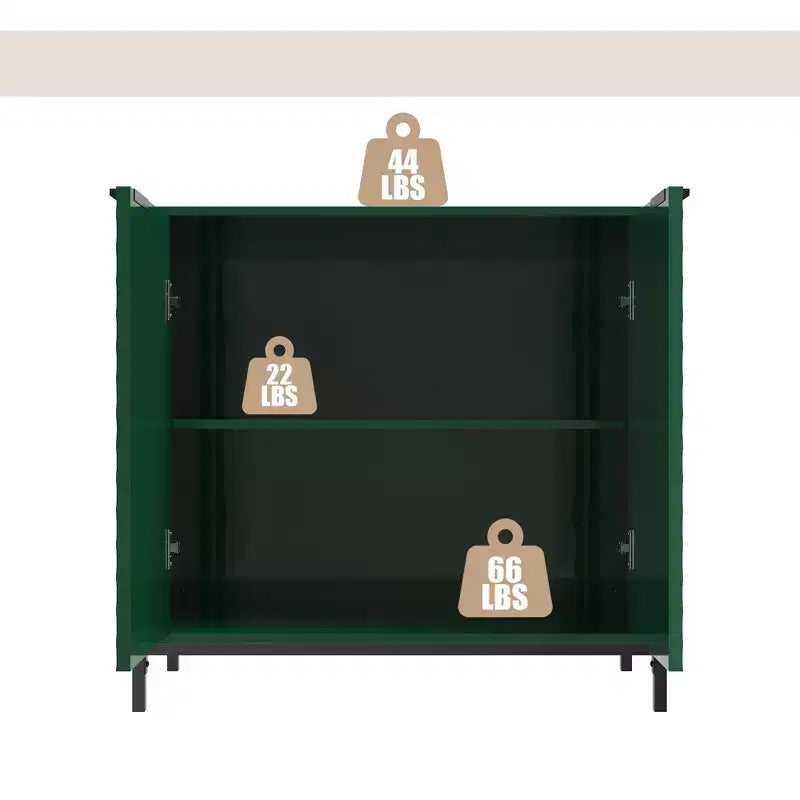 31.5 in. 2-Door Wooden Accent Decorative Storage Cabinet with 3 Adjustable Shelf