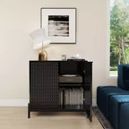31.5 in. 2-Door Wooden Accent Decorative Storage Cabinet with 3 Adjustable Shelf