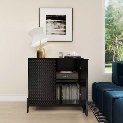 31.5 in. 2-Door Wooden Accent Decorative Storage Cabinet with 3 Adjustable Shelf