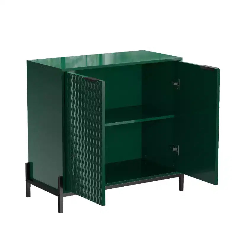 31.5 in. 2-Door Wooden Accent Decorative Storage Cabinet with 3 Adjustable Shelf