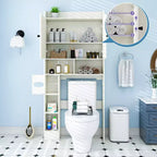 Über-dem-Toiletten-Aufbewahrungsschrank | Badezimmer-Organizer-Regal mit Scheunentüren, Toilettenpapierhalter