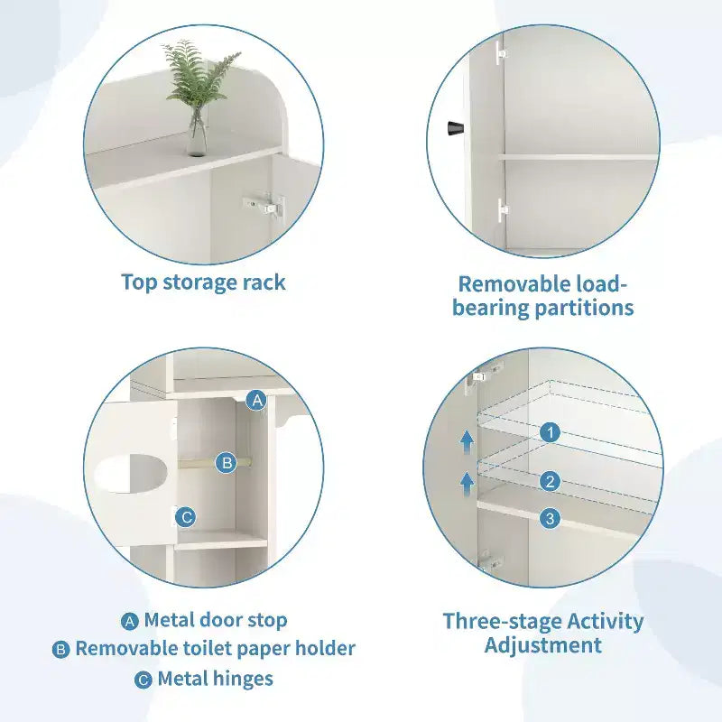 Über-dem-Toiletten-Aufbewahrungsschrank | Badezimmer-Organizer-Regal mit Scheunentüren, Toilettenpapierhalter