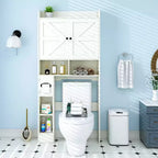 Über-dem-Toiletten-Aufbewahrungsschrank | Badezimmer-Organizer-Regal mit Scheunentüren, Toilettenpapierhalter