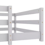 Bed Frame Twin/Full Size,Modern Low Profile Toddler Bed with Safety Rails, Solid Wood Frame for Kids Bedroom