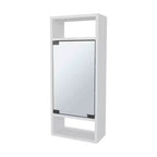Chic Crate-Pine-Like Medicine Cabinet Mirrored Door & Open Storage | White