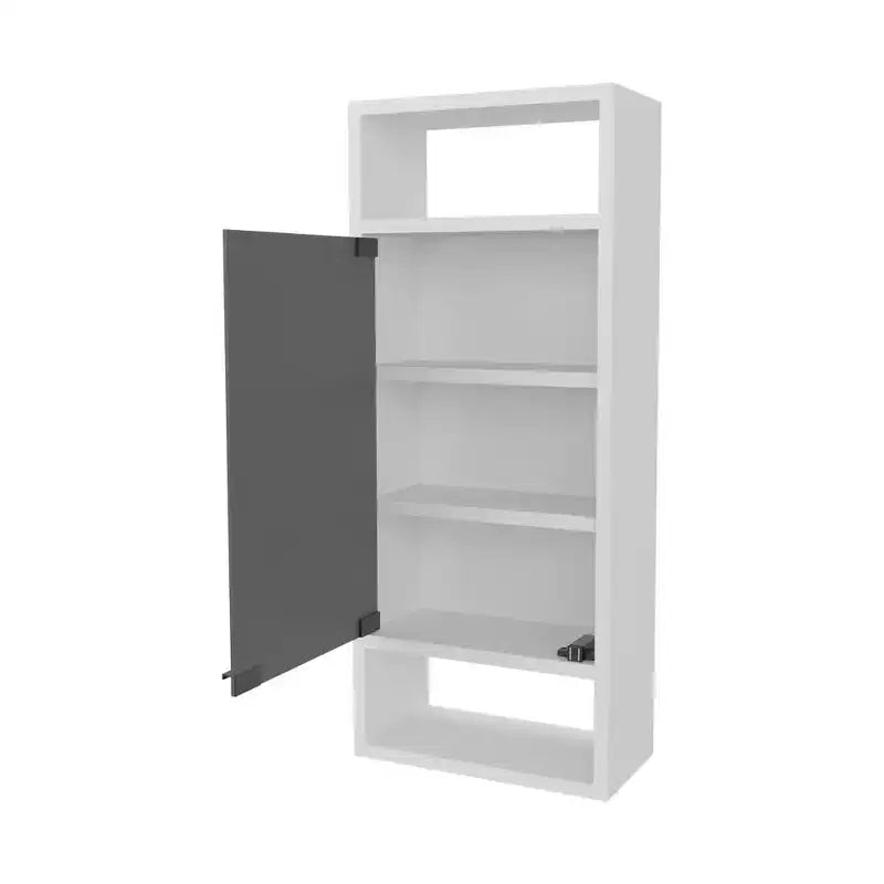 Chic Crate-Pine-Like Medicine Cabinet Mirrored Door & Open Storage | White