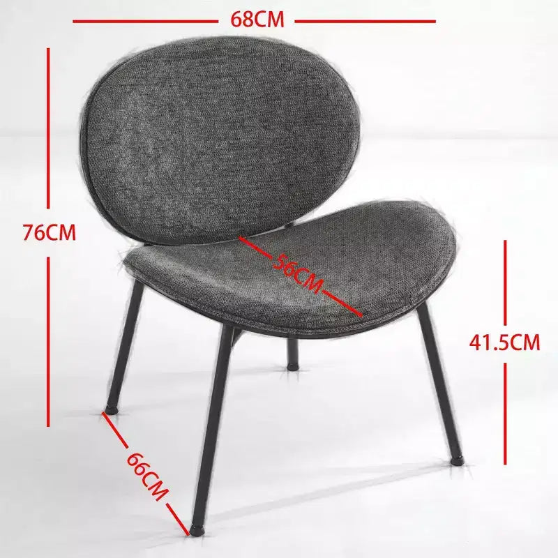 Mid-Century Modern Accent Chairs for Bedroom, Shell Chair Single Side Chair Tripod, Fabric Lounge Chair in Walnut Finish Backrest