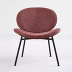 Mid-Century Modern Accent Chairs for Bedroom, Shell Chair Single Side Chair Tripod, Fabric Lounge Chair in Walnut Finish Backrest