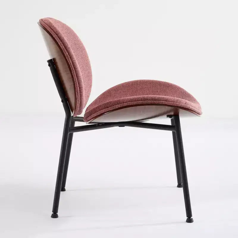 Mid-Century Modern Accent Chairs for Bedroom, Shell Chair Single Side Chair Tripod, Fabric Lounge Chair in Walnut Finish Backrest