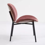 Mid-Century Modern Accent Chairs for Bedroom, Shell Chair Single Side Chair Tripod, Fabric Lounge Chair in Walnut Finish Backrest